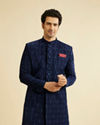 Appealing Dark Blue Indo Western Set